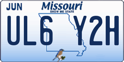 MO license plate UL6Y2H