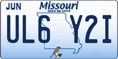MO license plate UL6Y2I