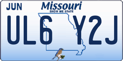MO license plate UL6Y2J