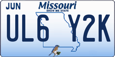 MO license plate UL6Y2K