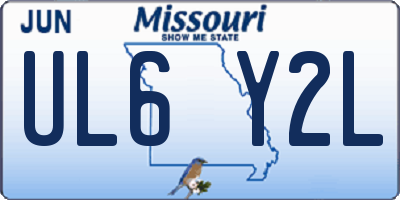 MO license plate UL6Y2L