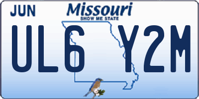MO license plate UL6Y2M