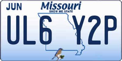 MO license plate UL6Y2P