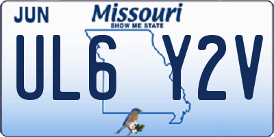 MO license plate UL6Y2V