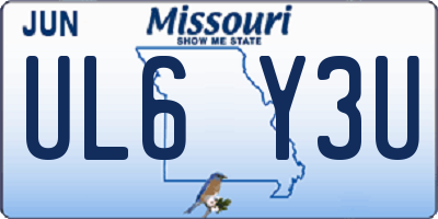 MO license plate UL6Y3U