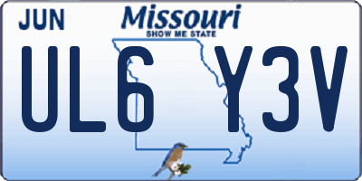 MO license plate UL6Y3V