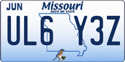 MO license plate UL6Y3Z