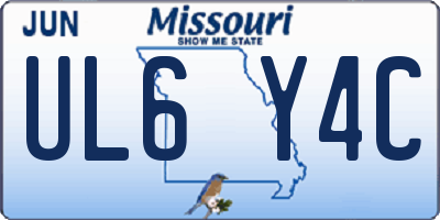 MO license plate UL6Y4C