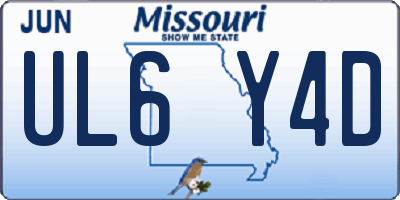 MO license plate UL6Y4D