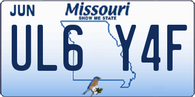 MO license plate UL6Y4F