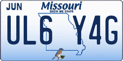 MO license plate UL6Y4G