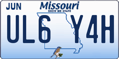 MO license plate UL6Y4H