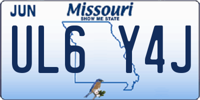 MO license plate UL6Y4J