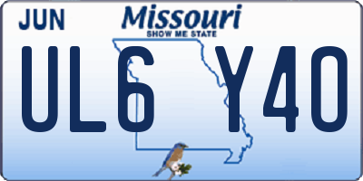 MO license plate UL6Y4O
