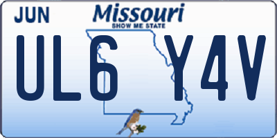 MO license plate UL6Y4V
