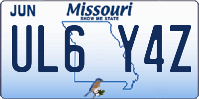 MO license plate UL6Y4Z