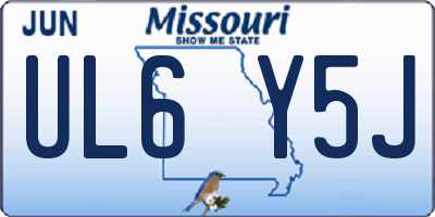 MO license plate UL6Y5J