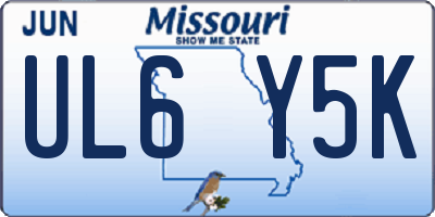 MO license plate UL6Y5K