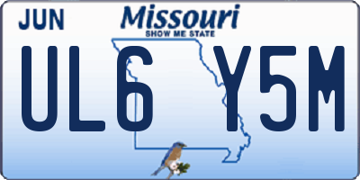 MO license plate UL6Y5M