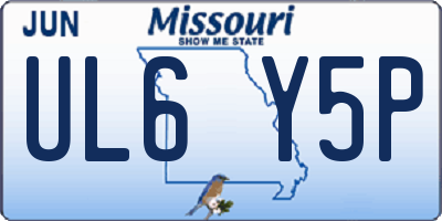 MO license plate UL6Y5P