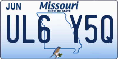 MO license plate UL6Y5Q