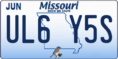 MO license plate UL6Y5S