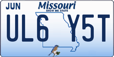 MO license plate UL6Y5T