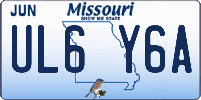 MO license plate UL6Y6A