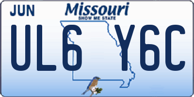 MO license plate UL6Y6C