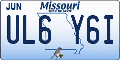 MO license plate UL6Y6I