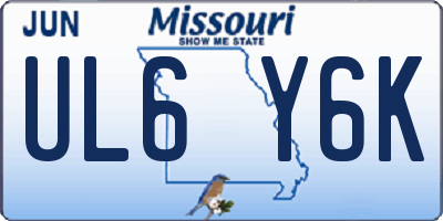 MO license plate UL6Y6K