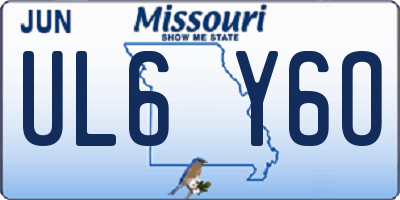 MO license plate UL6Y6O