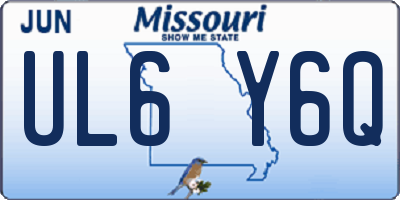 MO license plate UL6Y6Q
