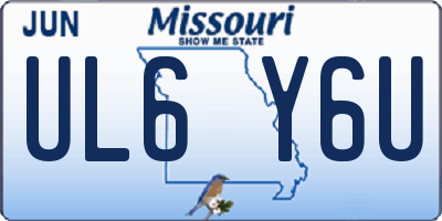 MO license plate UL6Y6U