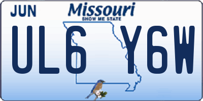 MO license plate UL6Y6W