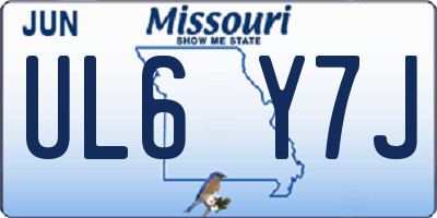MO license plate UL6Y7J