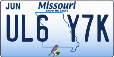 MO license plate UL6Y7K