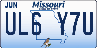 MO license plate UL6Y7U