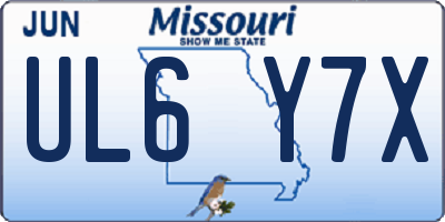 MO license plate UL6Y7X