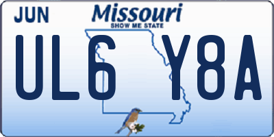 MO license plate UL6Y8A