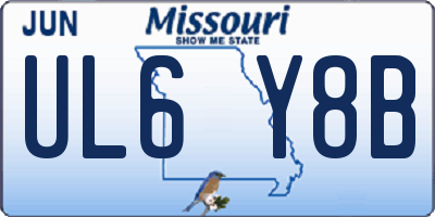 MO license plate UL6Y8B