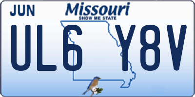 MO license plate UL6Y8V