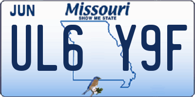 MO license plate UL6Y9F