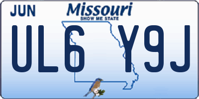 MO license plate UL6Y9J