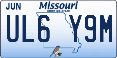 MO license plate UL6Y9M