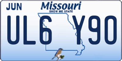 MO license plate UL6Y9O