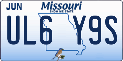MO license plate UL6Y9S