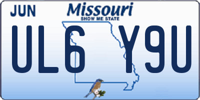 MO license plate UL6Y9U