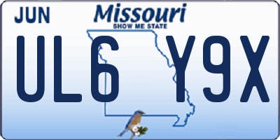 MO license plate UL6Y9X