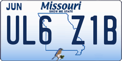 MO license plate UL6Z1B
